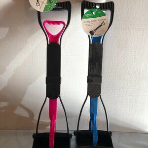 LOT of 2 Master Paws PINK & BLUE Pooper Scooper Spring Action 24" #UPST